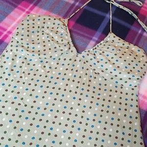 Soft green and polka dot halter